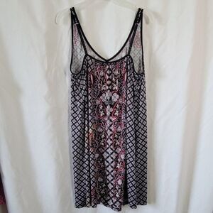 Soma Cami Nightgown Chemise Slip dress geo lingerie adj straps sensual Medium